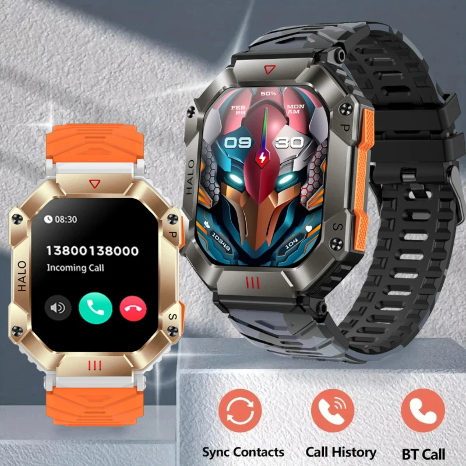 Smart Watch  Men 2.0 Inch 650 mAh Battery Bluetooth Call Outdoor Compass Sports Fitness Watch Waterproof Smartwatch Man