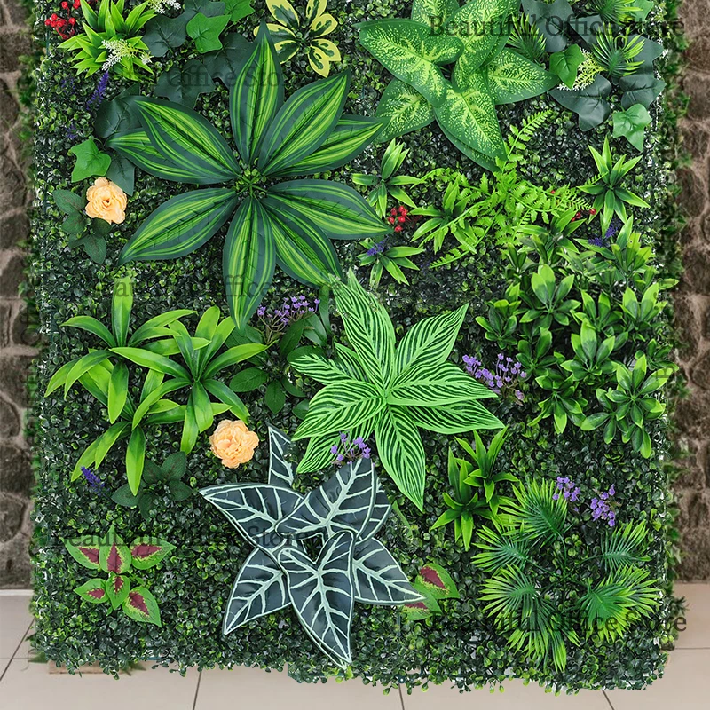 50x50cm Artificial Plant Green Wall Landscape Home Garden Jungle Decor Fake Plants Plastic Lawn Wall Panels Garden Fence Decorat