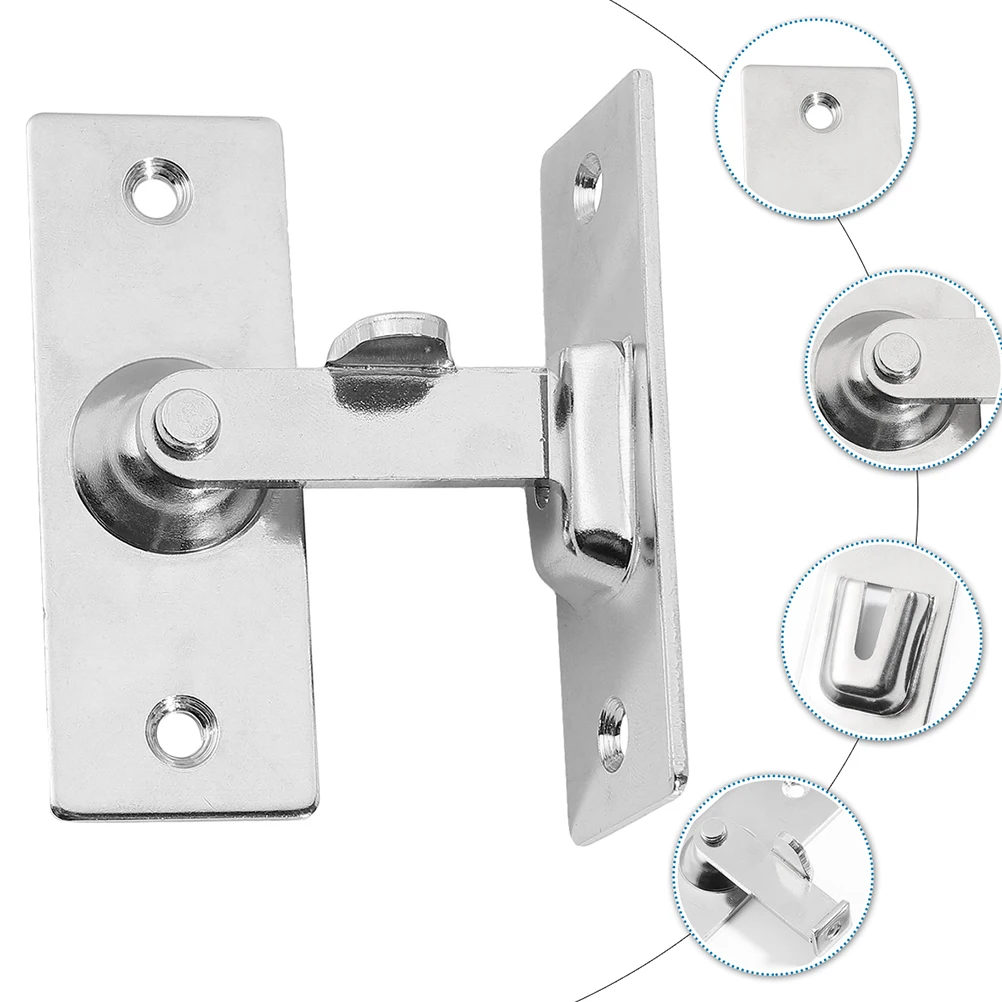 

2pcs Stainless Steel Barn Lock Silver Furniture Latch Durable Hardware Door Bolt Security Window Pet Cage Garage Door