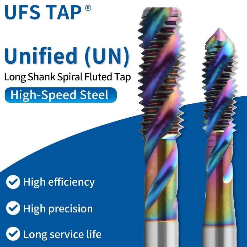 

UFS TAP CNC HSSE Tap Spiral Fluteless Machine Thread Long Shank 100 MM Spiral Fluted Metal Tool 1PCS