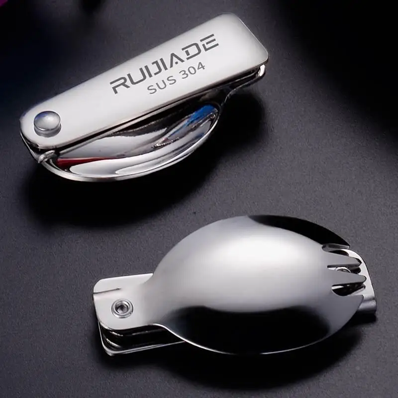 

Портативный креативный набор многофункциональных столовых приборов из нержавеющей стали 304: ложка, вилка, ложка для супа, ложка для салата, ложка для риса – для кемпинга и пикников