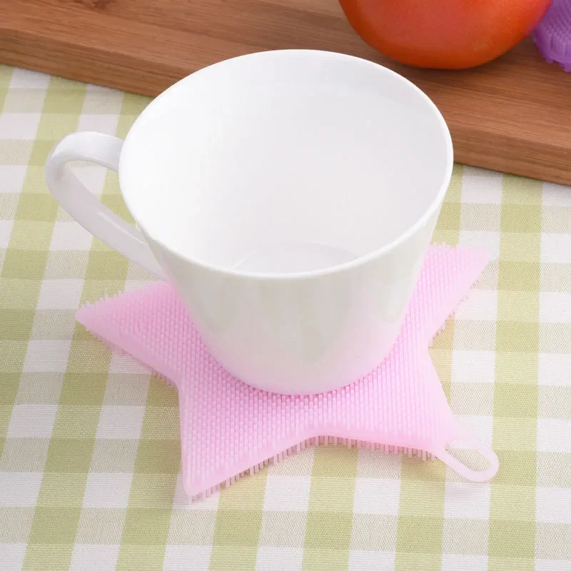 High Quality Star Silicone Cleaning Brush Coffee Cup Mat Insulation Pads