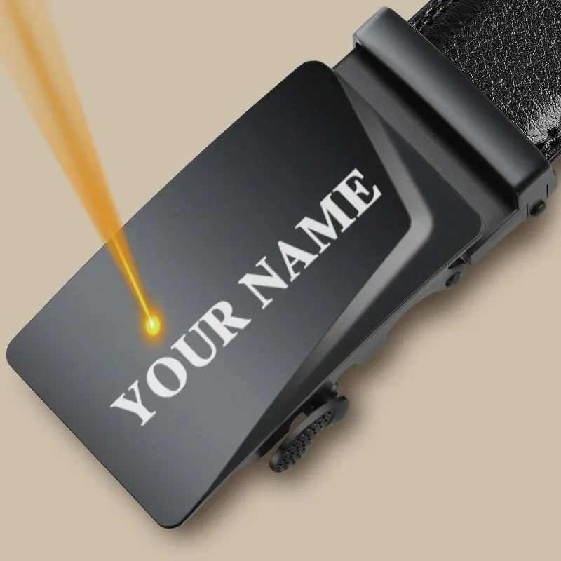 Personalized Name Engraving Male Belt Automatic Buckle Waistband Perfect Gift for Father's Day Birthday Anniversary for Husband