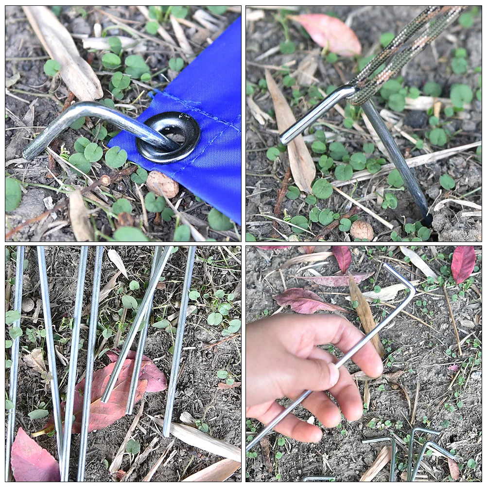 

32 Pcs Ground Nail Beach Tent Stakes Canopy Heavy Duty Garden Pegs Landscaping Iron Outdoor Galvanized