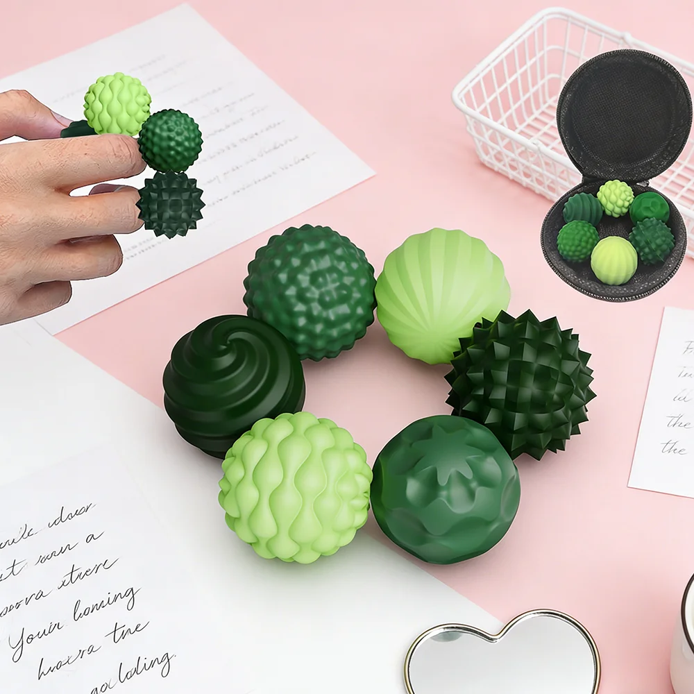 ลูกบอลแม่เหล็กซิลิโคน 6/12 ชิ้น ของเล่นฝึกสมาธิสำหรับผู้ใหญ่ บรรเทาความเครียด ของเล่นเสริมพัฒนาการสำหรับผู้มีภาวะออทิสติก สมาธิสั้น ความวิตกกังวล ของเล่นสนุกๆ สำหรับโต๊ะทำงาน