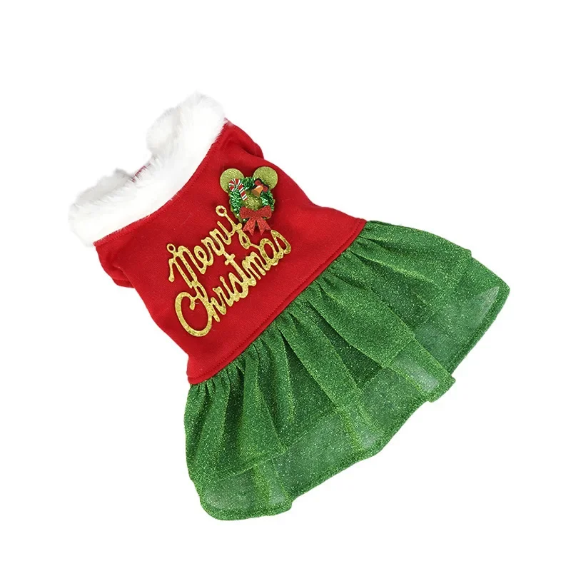 Pet Christmas Dog Clothes Skirts Dog Christmas Clothes Puppy Ropa Para Perro Hembra Vestidos Ropa De Gatos Cat Dress