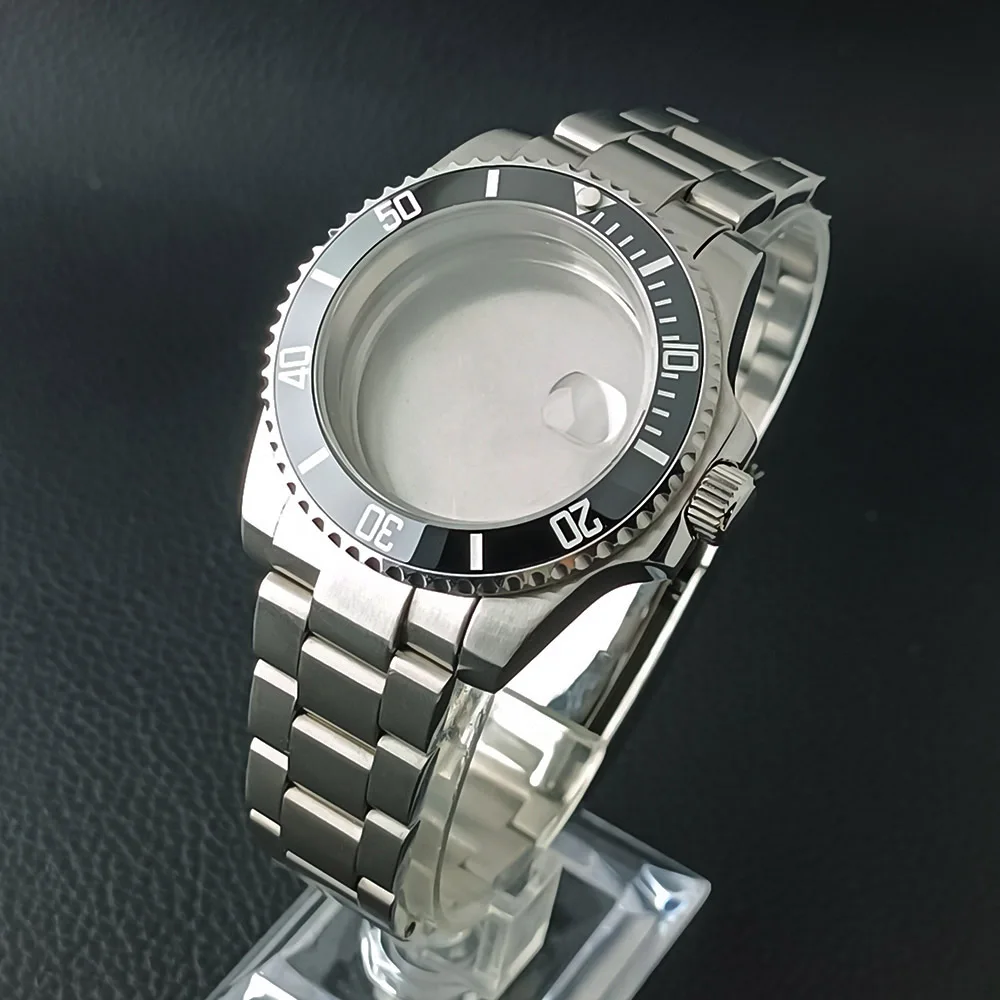 40.5mm watch NH35 case GMT, 24 tooth sapphire glass case, adjustable detachable strap suitable for NH34/NH35/NH36/4R movements