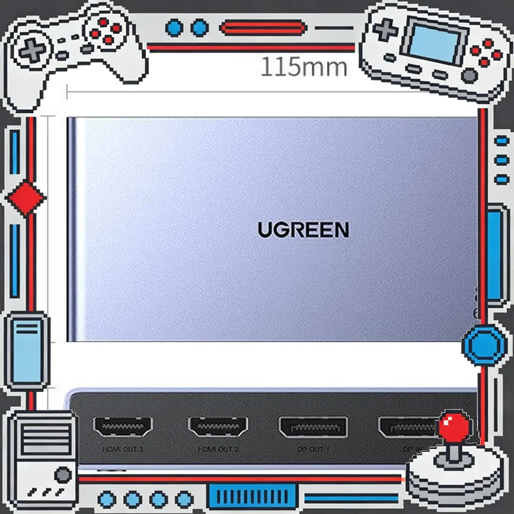 UGREEN AP701 DP 1.4 Splitter 1 in 3 out 2 HDMI 1 DP 8K Multi Display for Monitor TV Projector