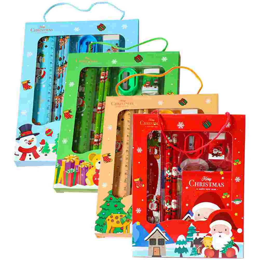 4 Sets Christmas Stationery Pens Lovely Gifts for Stocking Stuffers Themed Cute Pack Party