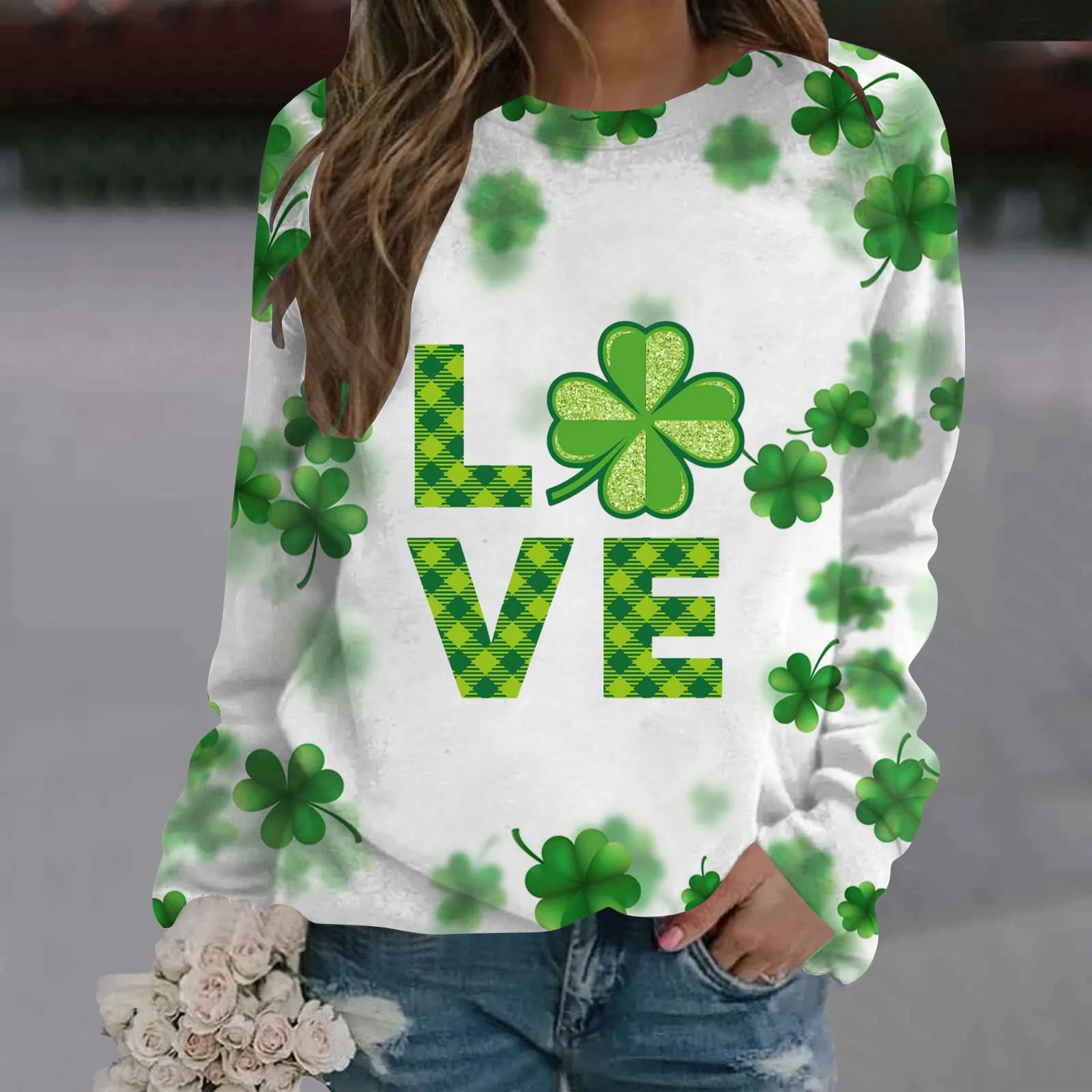 

Women round Neck Sweater Women Fashionable Hoodie Sports Shirt Casual Long Sleeved Pullover Loose Autumn Fuzzy Pullover Women