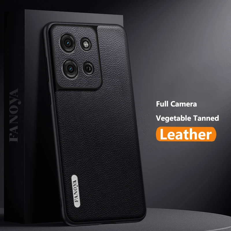 

Case for Motorola Moto G75 Luxury Armor Shockproof Full Coverage Camera Vegetable Tanned Skin Friendly Leather Cover