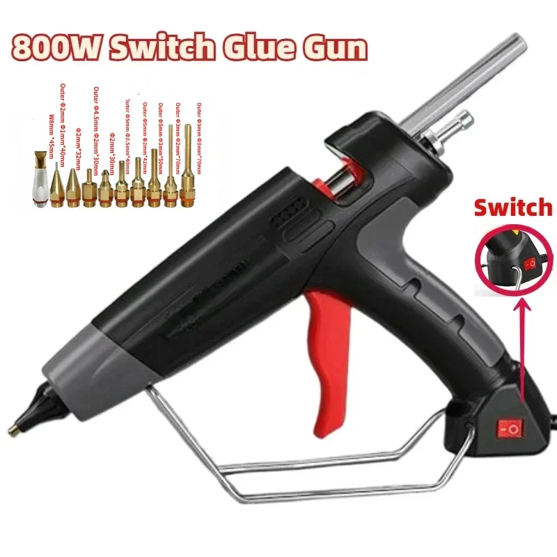 800W Hot Silicone Gun Switch Controls Temperature of 11mm Glue Sticks for Car Repair Tools EU Plug(220V) Industrial Hot Glue Gun