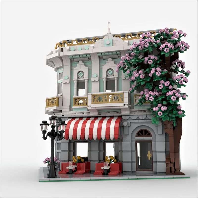 MOC-131134 Building blocks Cafe under the cherry blossom tree creative assembly toy birthday Christmas boy gifts