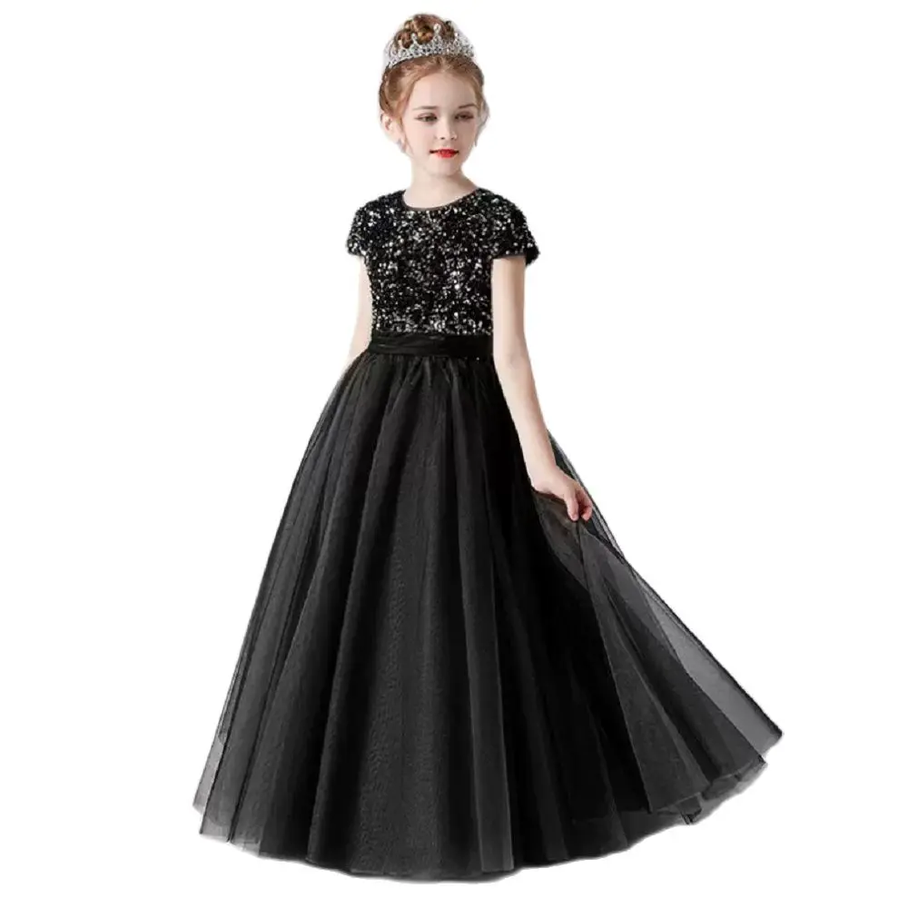 Dideyttawl Customized Lace Flower Girl Dresses For Wedding Birthday Junior Kid Party Dress Short Sleeve First Communion Princess