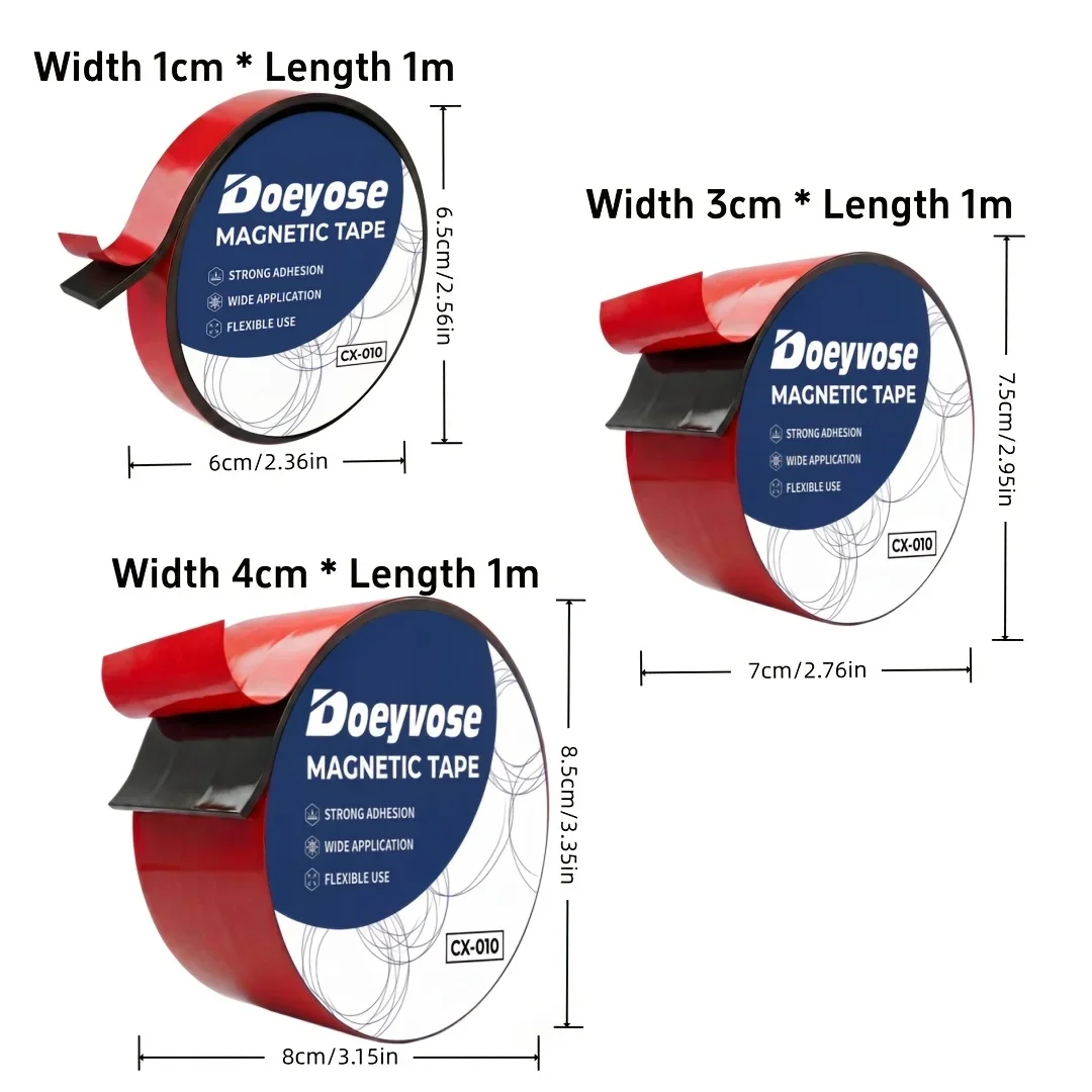 Doeyvose Cuttable Rubber Magnet Strip, Multi-use for Fridge Pictures Posters Household & Office Arrangement