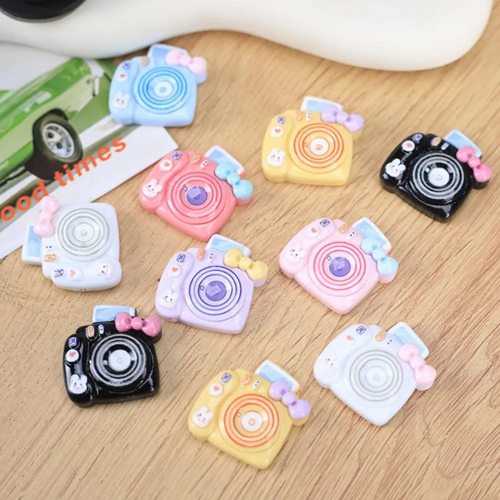 20pcs Film Camera Resin Bread Charms Scrapbooking Cream Gel Slime Filling Colorful Hair Clip Making Phone Case Decor Kids Toy