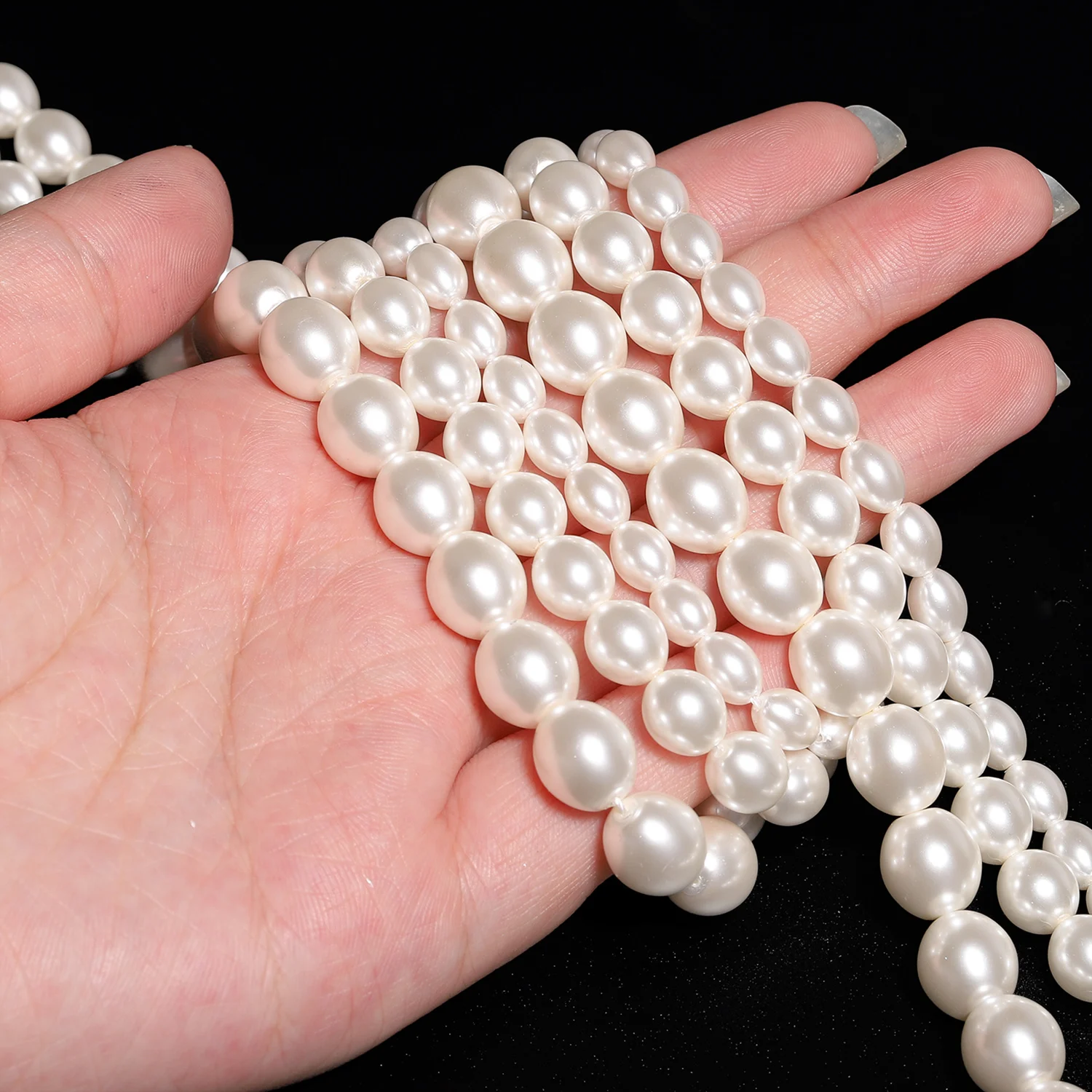 

Wholesale White Glass Imitation pearl Beads For Jewelry Bracelet Necklace Making Accessory Round Loose Spacer Beads