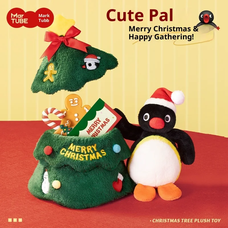 Maktoubu Pingu Serie de árboles de Navidad Muñeco lindo de peluche Decoración de habitación Regalo de cumpleaños para niñas, amigos, regalo de Navidad Nuevo estilo