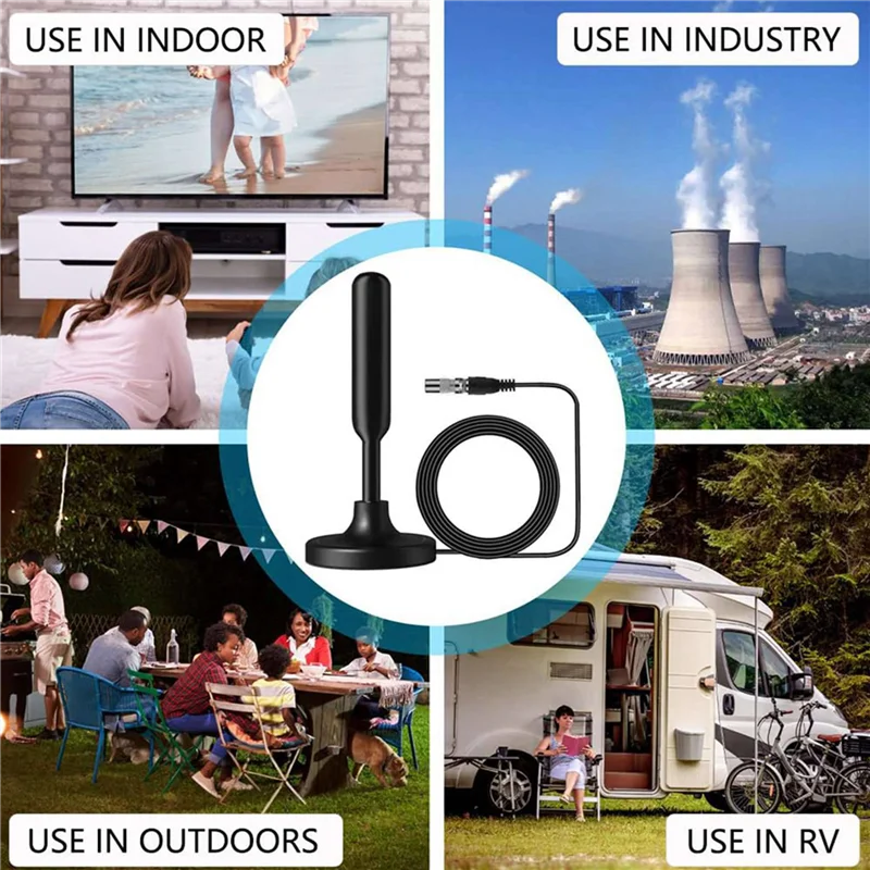 ABKQ-2X هوائي التلفزيون HDTV-T هوائي التلفزيون الرقمي مكاسب عالية لاستقبال إشارة التلفزيون الذكية في الأماكن المغلقة والخارجية أ