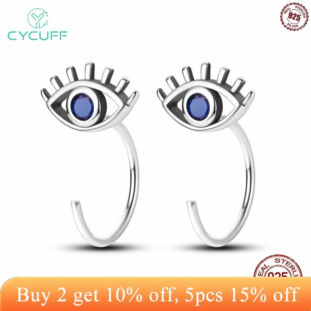 

CYCUFF 925 Sterling Silver Stud Earrings Devil's Eye Earrings For Women Engagement Wedding Party Birthday Gift Silver Jewelry
