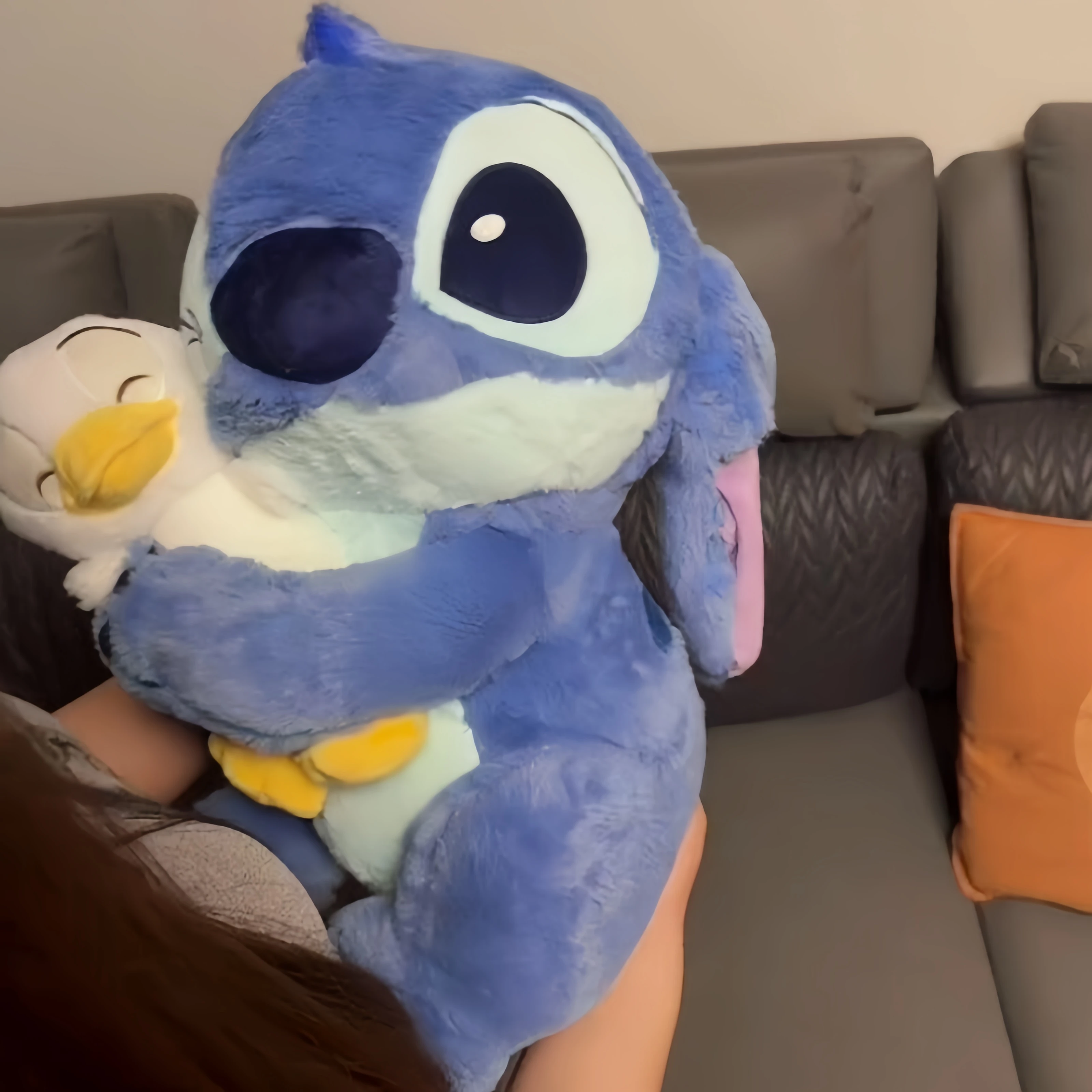 

Disney Stitch Plush Toy Cute Stuffed Anime Lilo & Stitch with Detachable Duck Bubble Tea Cartoon Plushies Huggable Doll Gifts