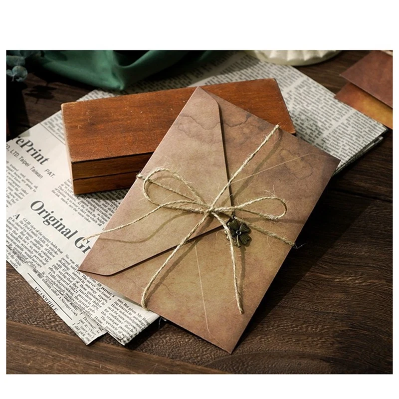 Vintage Stationary Paper And Envelopes Set Kit Includes Letter Paper, Envelopes, Vintage Accessories , Rope