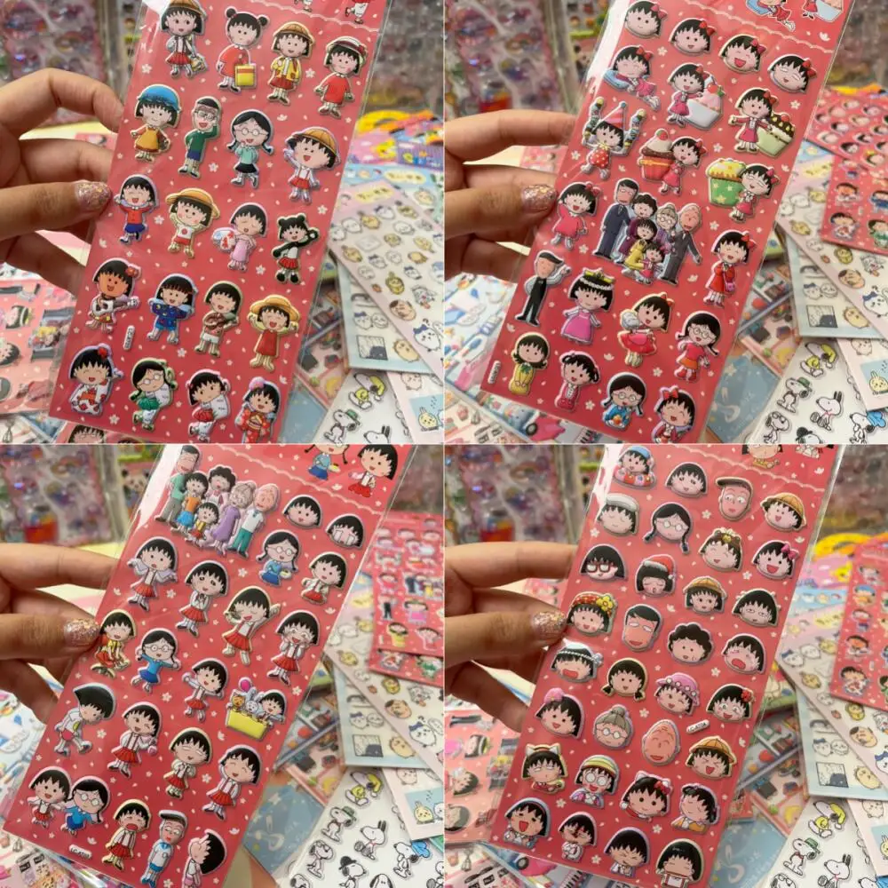 Chibi Maruko-Chan Three-Dimensional Bubble Cotton Sticker Desktop Decoration Diy Notebook Pencil Case Camera Girl Birthday Gift