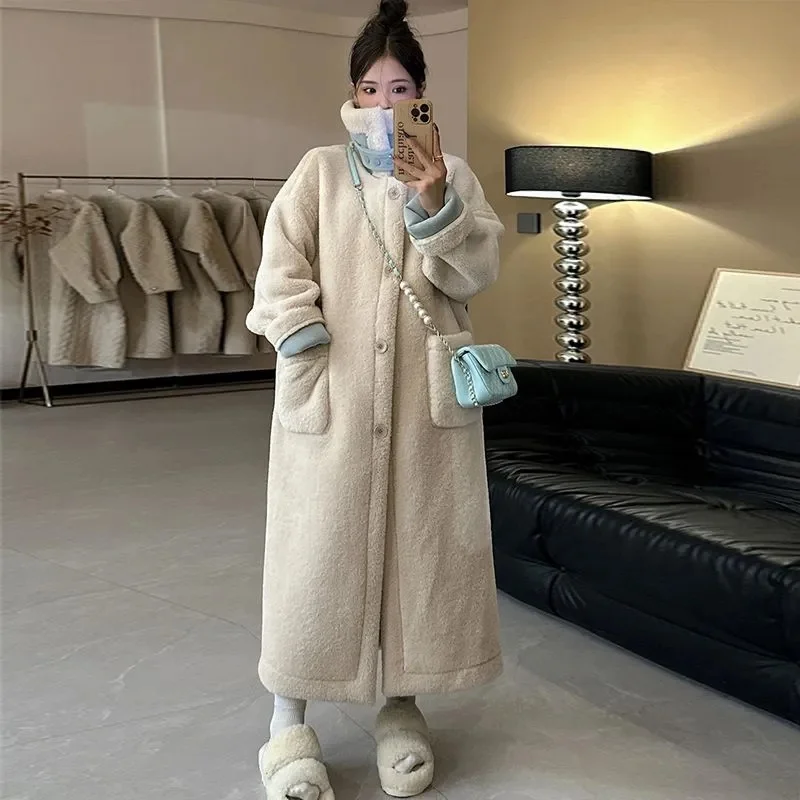 2024 Winter Thick Women\'s Long Double sided Lamb Plush Suede Suit with Leather Fur Integrated Environmental Protection Fur Coat