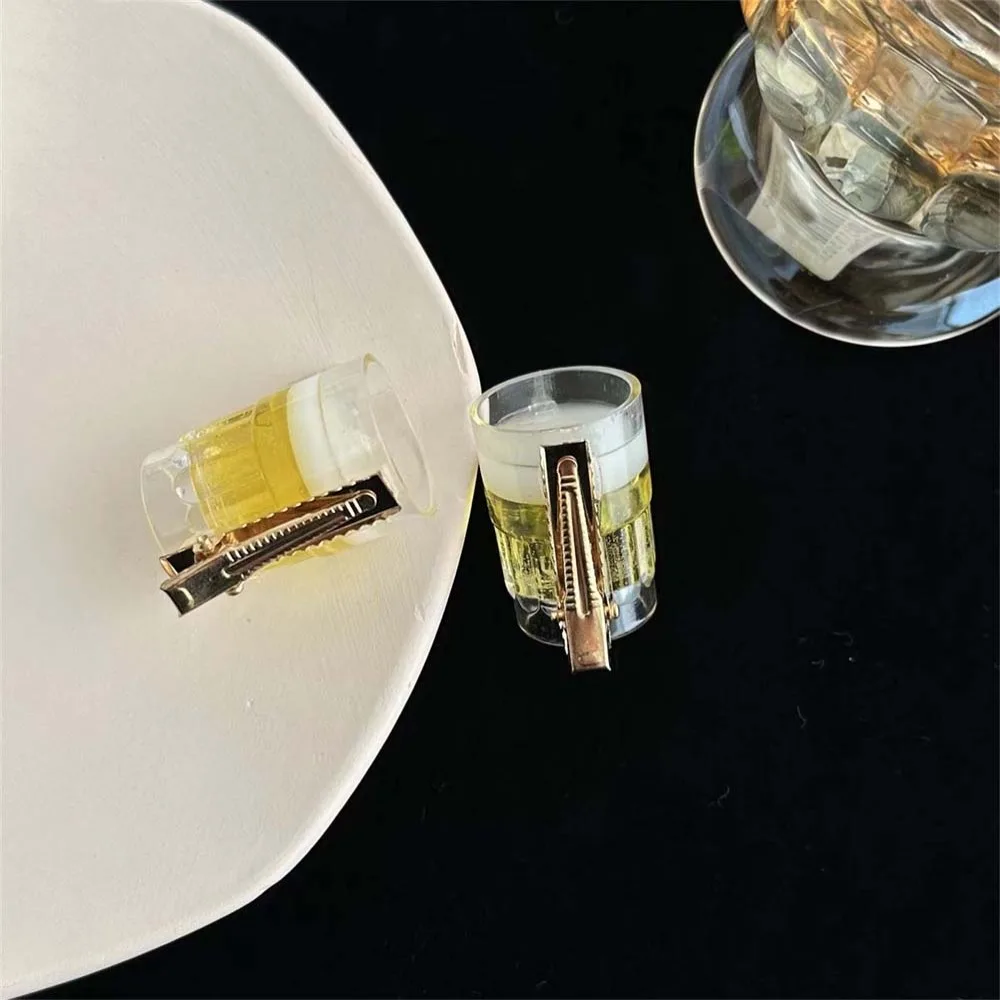 한국 스타일 크리에이티브 맥주 머리핀 덕빌 클립 헤드웨어 재미있는 맥주 헤어핀 Y2K 헤어 바레트 헤드드레스 맥주 사이드 뱅 클립