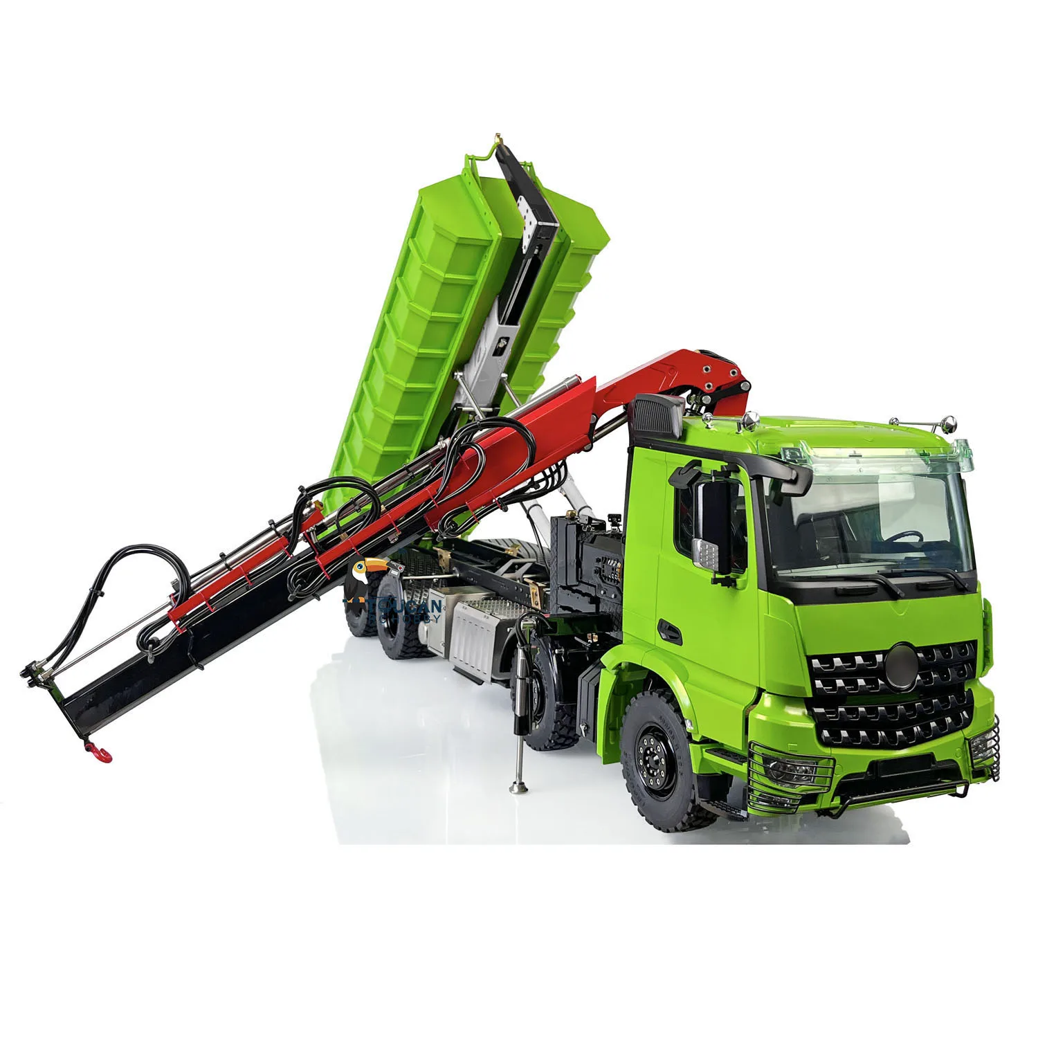 Lesu 8X8 RC Hydraulic Crane Dumper Truck 1/14 Compatible With Arocss Electric Tipper Car Model Adult Gifts Thzh1381-SMT7