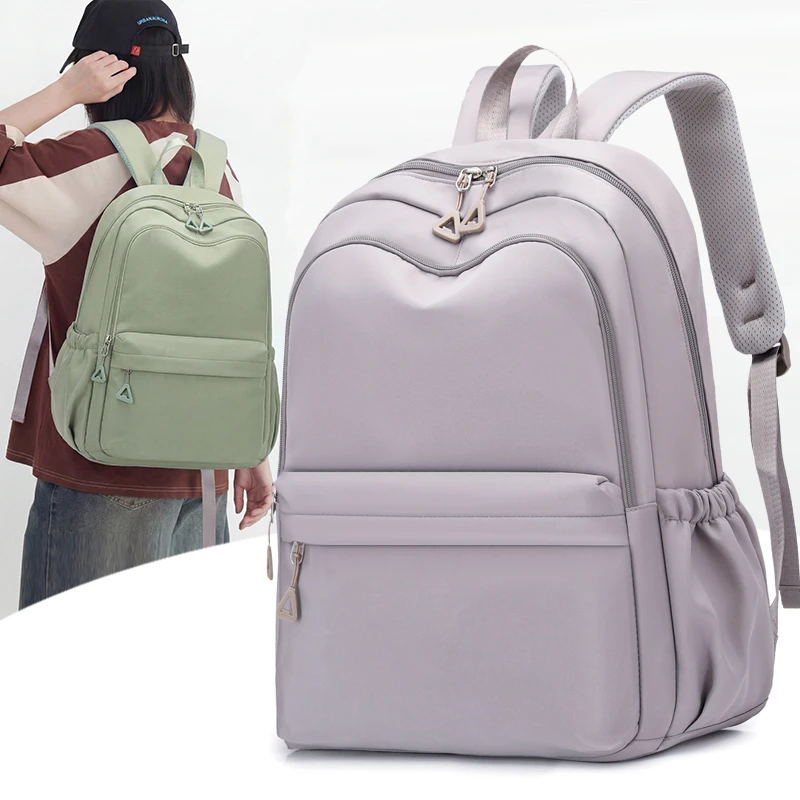 Large Capacity Laptop Backpack Women Lightweight Water Resistant Nylon Daypack Casual Travel Commute School Bag Anti-theft