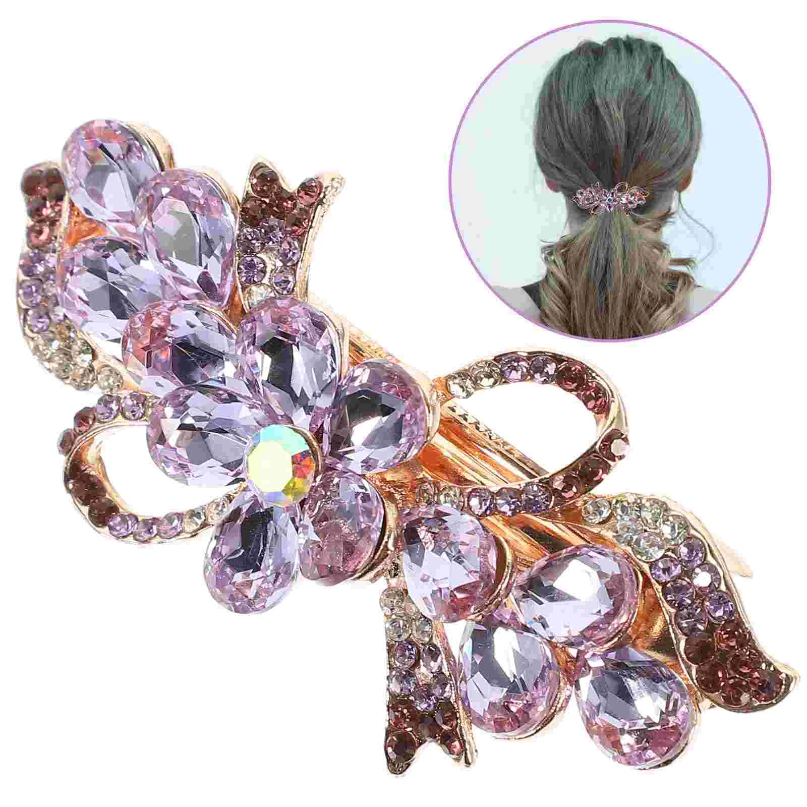 

Hair Toppers Rhinestone Clip Small Rhinestones Clips for Women Purple Bride Spring Barrettes