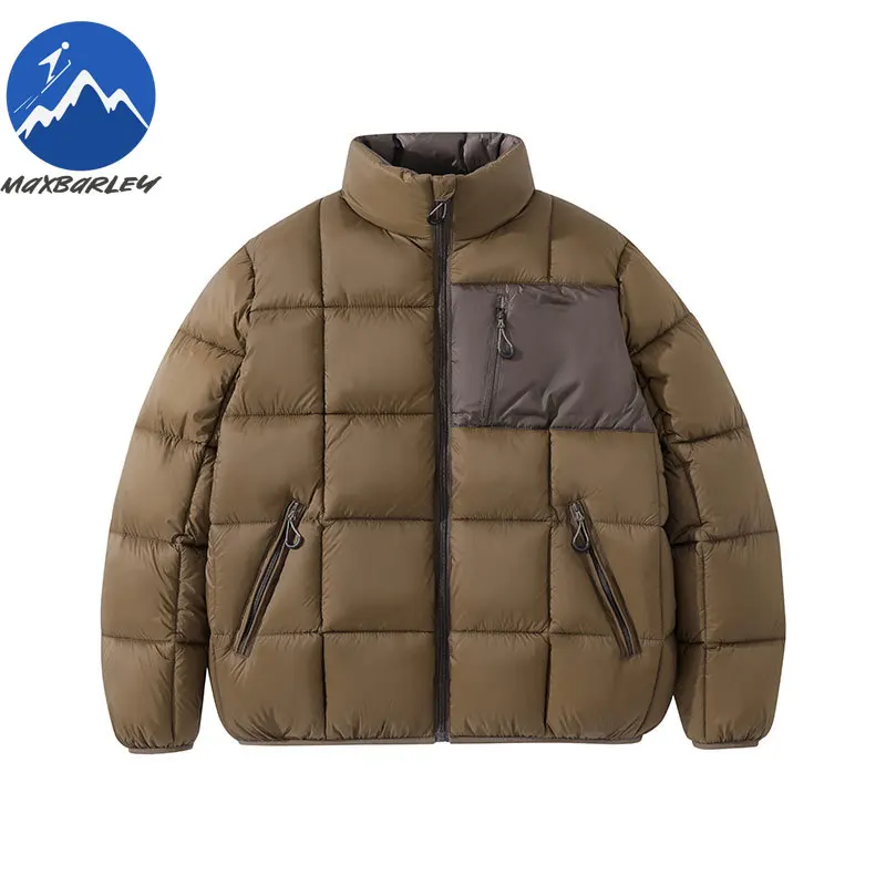 Maxbarley Yama Style Jacket Mens Winter 2025 New Lightweight Soft Padded Coat Outdoor Snowboard Cold-proof Stand Collar Parka