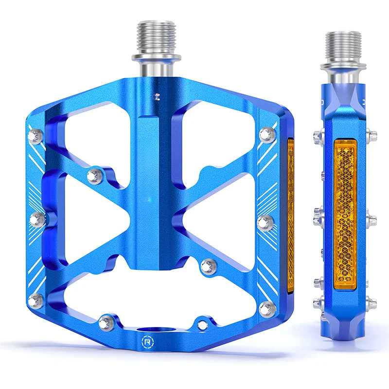 Aluminum Alloy Bike Pedals with Reflective Stickers for Night Riding Compatible with Most Bicycles 101x15x118mm