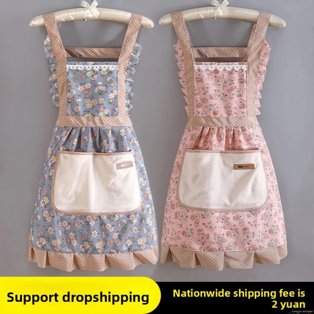 

Women's Canvas Kitchen Apron for Cooking and Baking Breathable Anti Stain Waist Apron with Adjustable Strap for Home Use