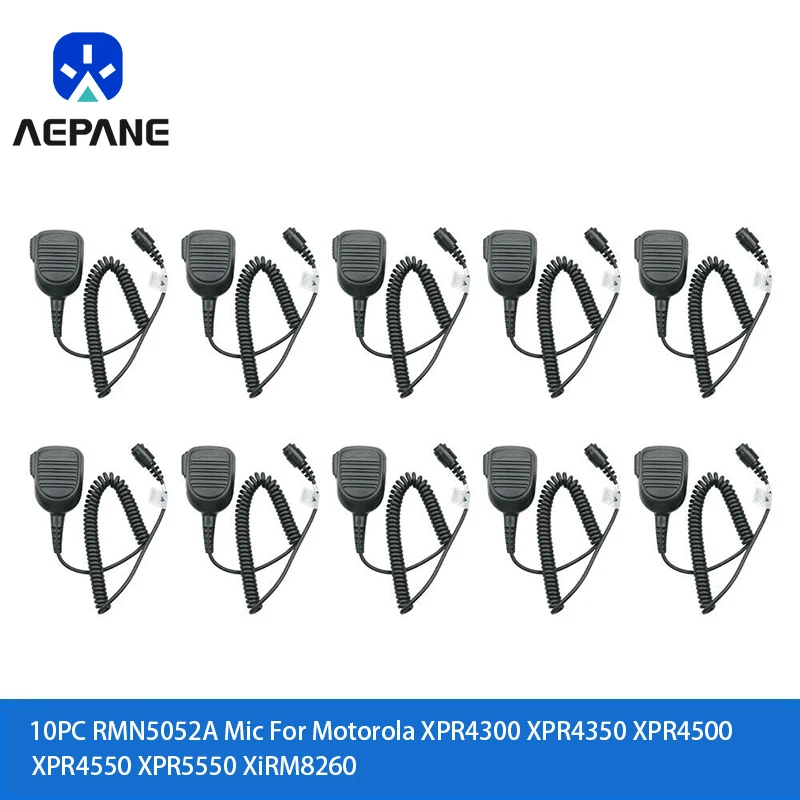 

10PC RMN5052A Mic For Motorola XPR4300 XPR4350 XPR4500 XPR4550 XPR5550 XiRM8260