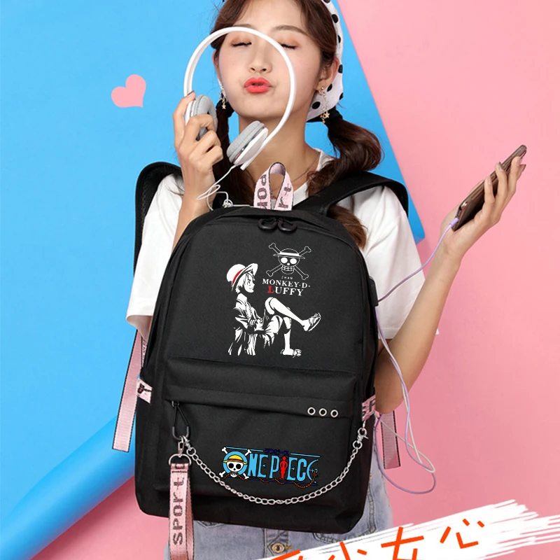 Anime One Piece Backpack Teenager Girl Boy Student Schoolbag Children D Luffy Knapsack Back To School Mochila Women Rucksack﻿