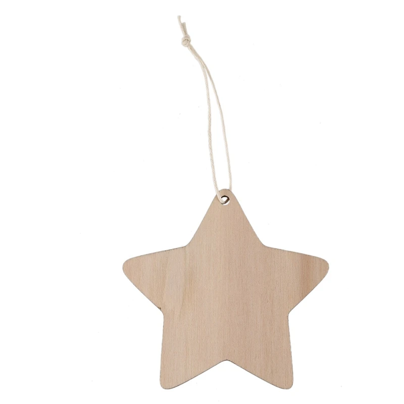 30 X Wooden Star Shapes, Plain Wood Craft Tags With Hole (10Cm)