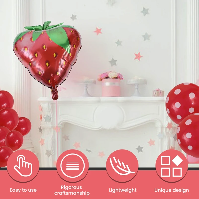 Strawberry Balloon Arch, Strawberry Birthday Gathering Decoration, Strawberry Decorations Kit(128Pcs)