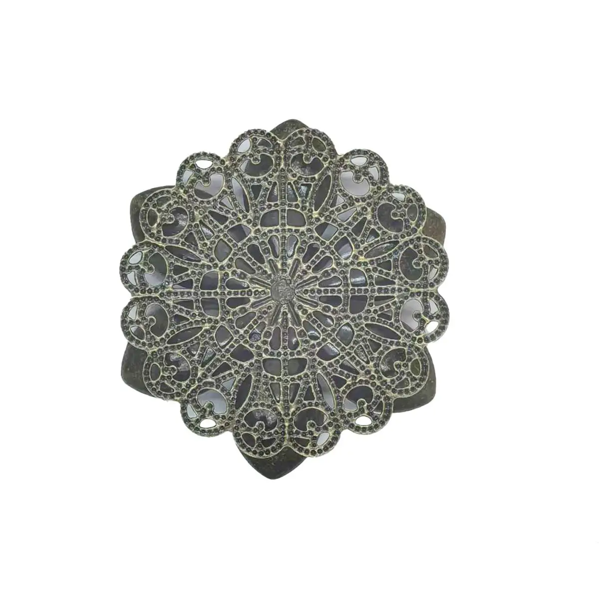 Wholesale Filigrane Flower Charm Cameos Connectors 46mm DIY Embellissment Handicrafts Apparel Headwear Decoration Accessories