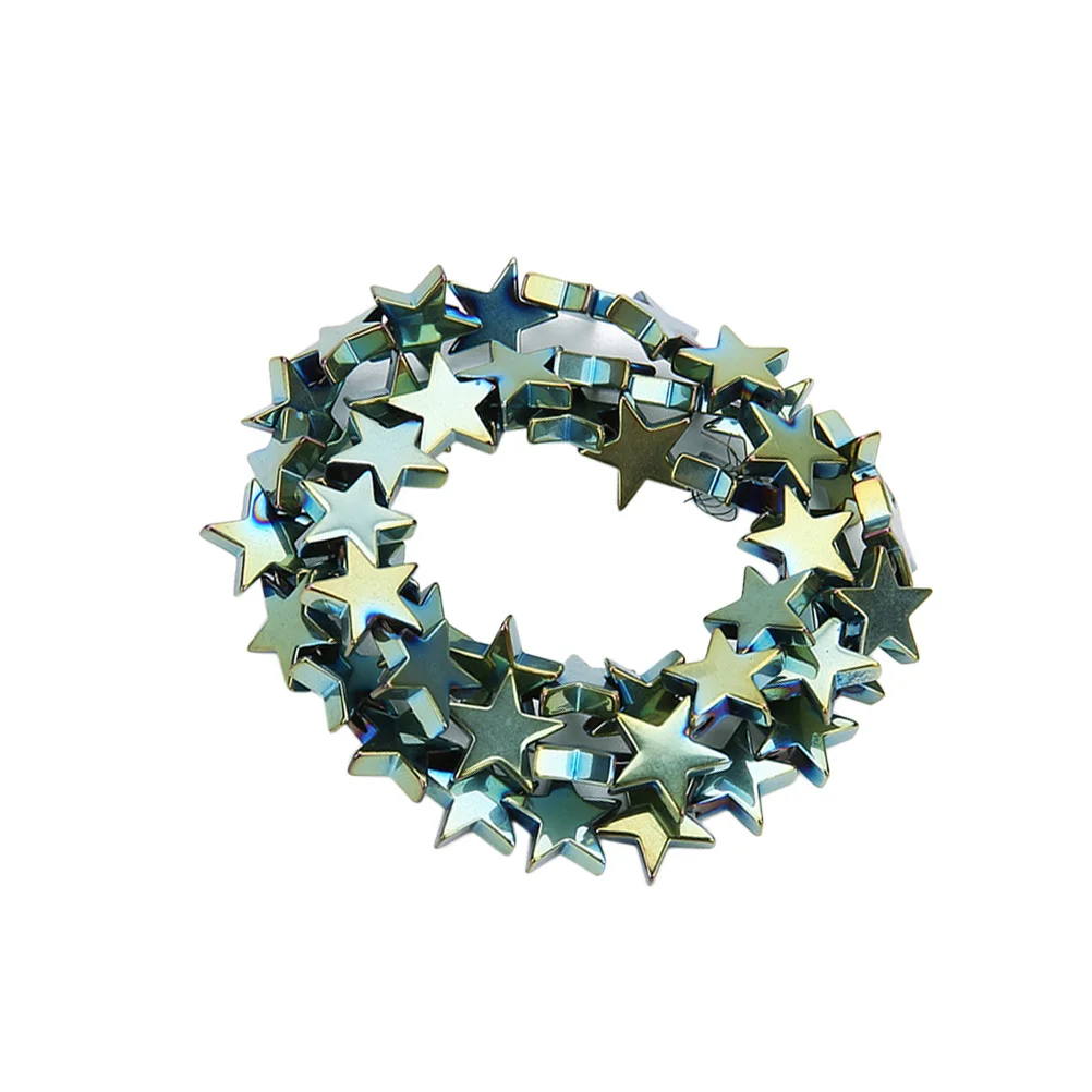 

1Set Five-Pointed Star Black Loose Beads Green 8mm 48 Creative DIY Craft Jewelry Accessories Loose Beads