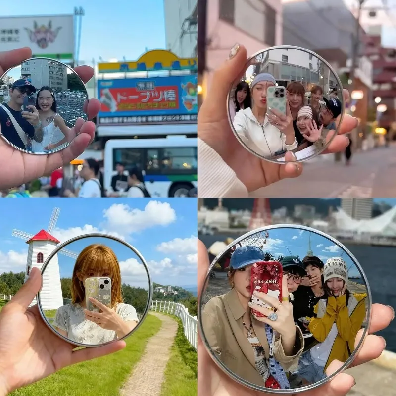 Portable Round Convex Mirror Handheld Wide Angle Shooting Prop Handmade DIY Travel Photo Accessory Creative Outdoor Photography view 4