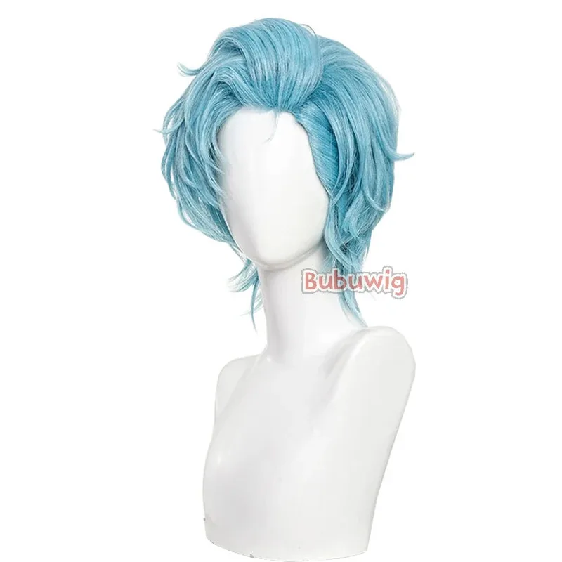 CySynthetic Hair Hoshino Akuamarin Cosplay Wigs Oshi No Ko Season 2 Touki Stage 35cm Short Light Blue Wig Heat Resistant