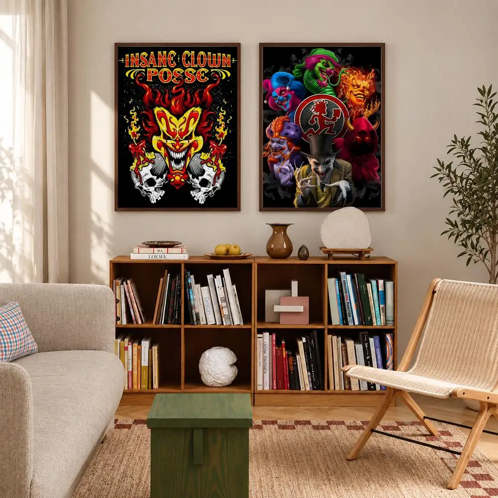 Hip-Hop Duo Insane Clown Posse Poster Self-adhesive Waterproof Paper Sticker Art Coffee House Bar Room Wall Decor