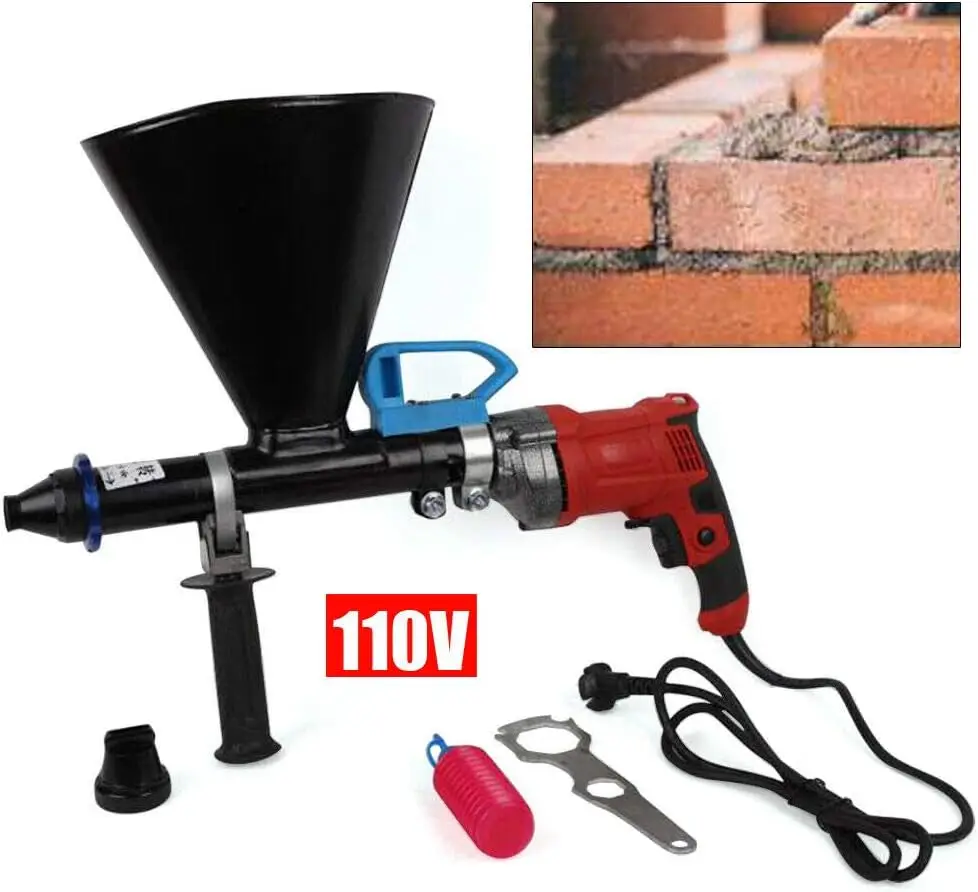 Mortar Caulking Gun Gap Grouting Machine 700W w/2 Nozzle Electric Grouting Tool Mortar Gun for Brick Pointing Applicator Machine