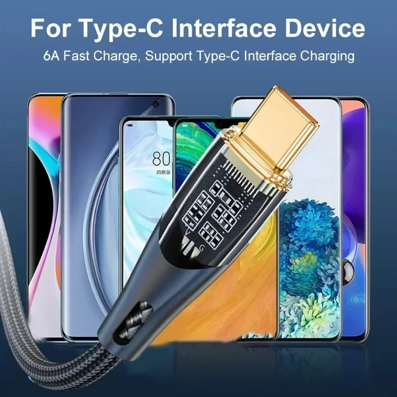 120w 6a usb tipo c cabo de carregamento rápido usb c carregador fio para iphone 14 13 12 11 huawei p40 p30 realme