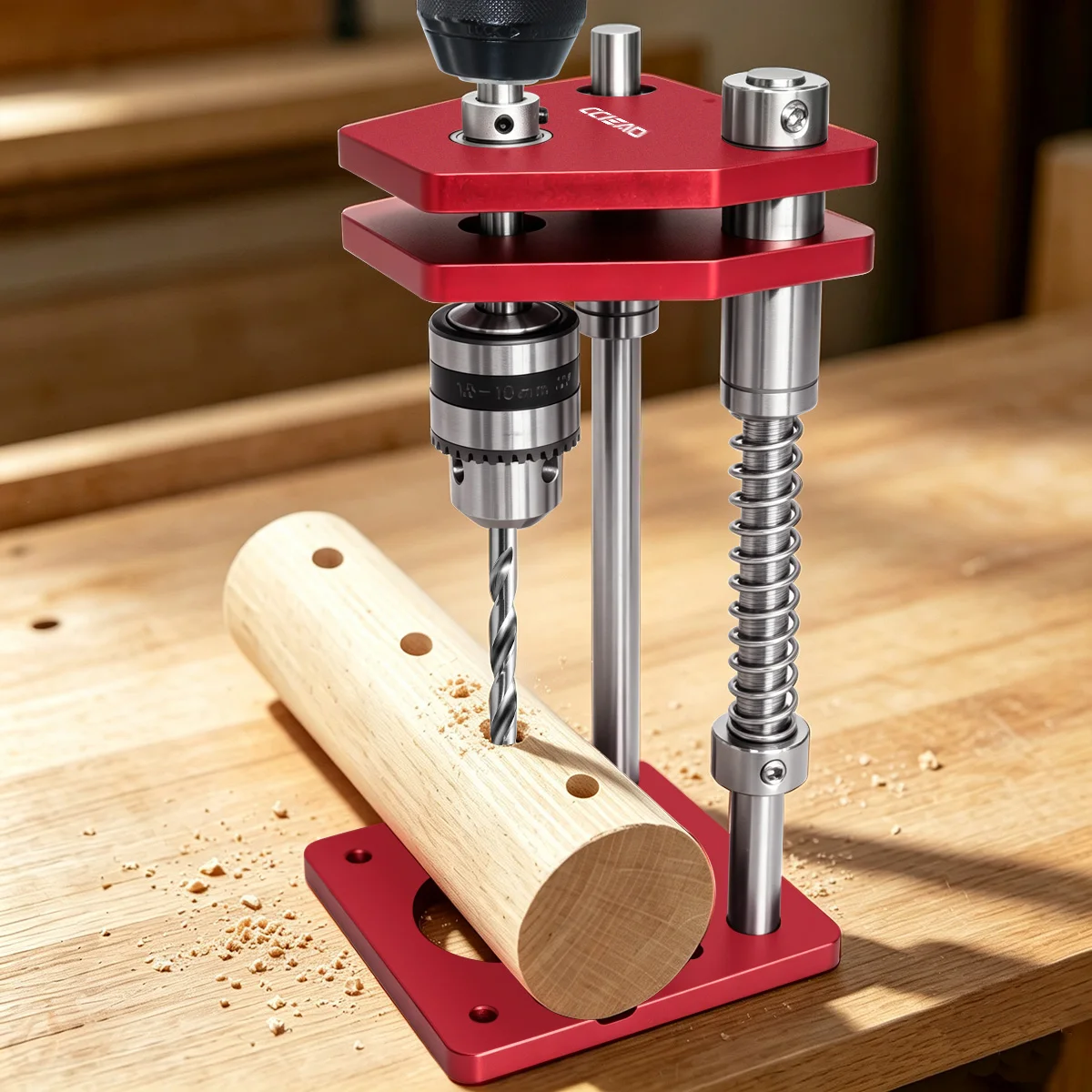Aluminum Drill Alignment Fixture Hole Locator, Precision Drilling Positioning Jig for Cabinet Hardware Mounting Woodworking Tool