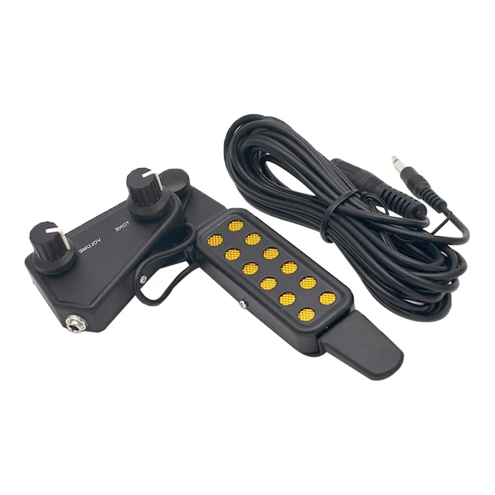 

Acoustic Guitar Pickup System Piezo Preamp Transducer Durable Volume Tone Control Clear Sound ABS Copper Material