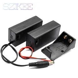 9V Battery Holder 9V Battery Box With Cover And ON/OFF Switch With Cable And DC Head 9V DIY Battery Case