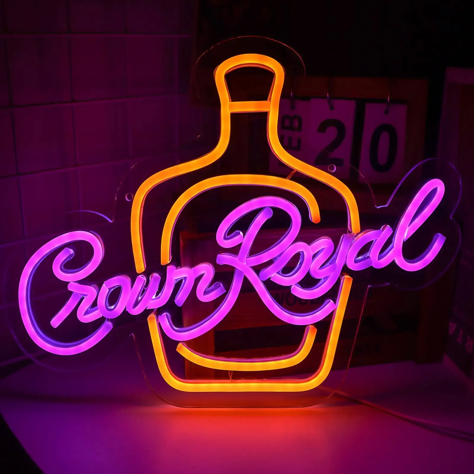 

Светодиодная неоновая вывеска Crown Royal с USB-подсветкой, регулируемая, для декора на день рождения, виски-баров, мужских уголков, пабов, магазинов алкоголя, настенный декор